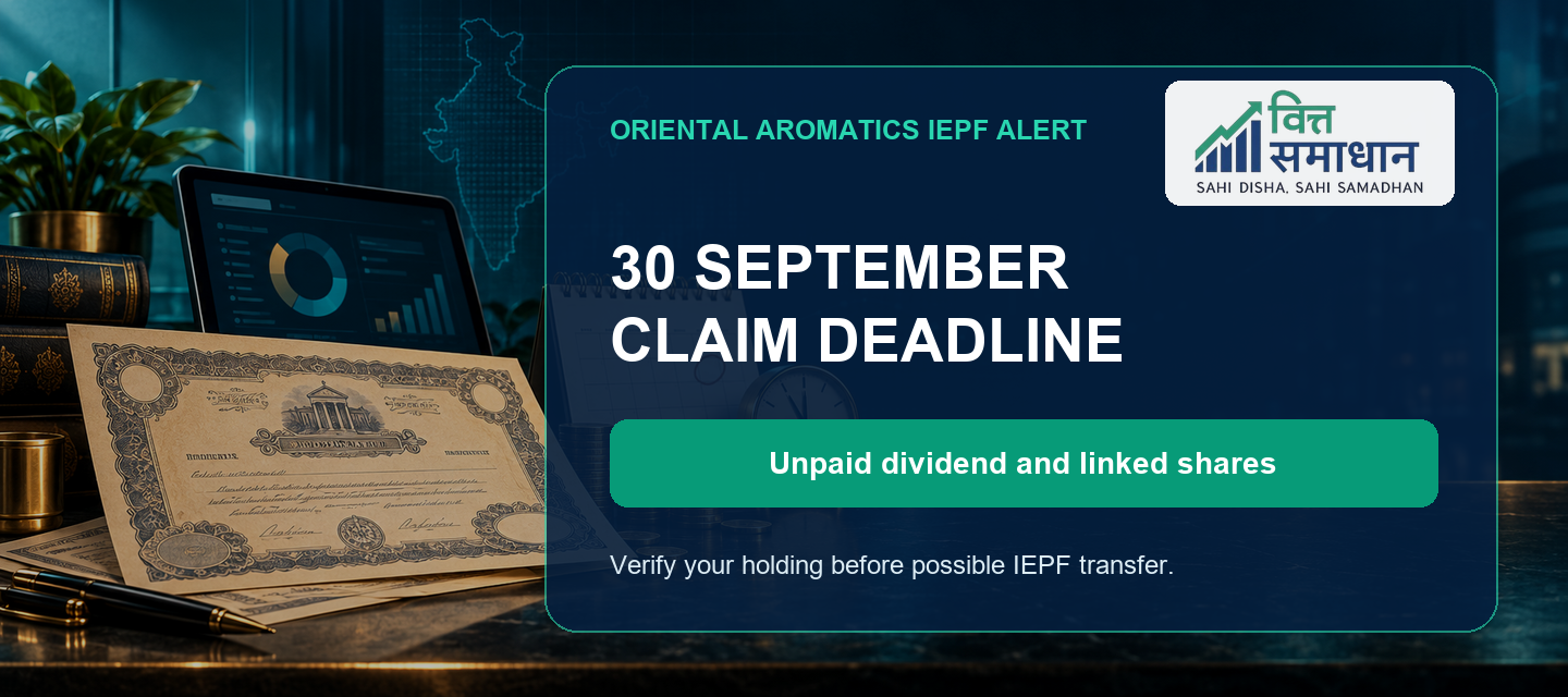 Oriental Aromatics IEPF Alert: Claim Unpaid Dividend by 30 September 2026